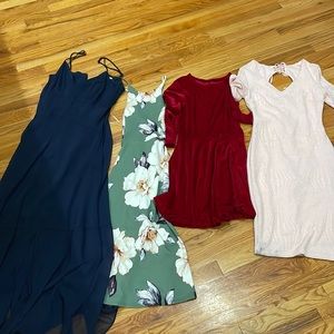 Bundle: Four (4) Small/size 4 Midi dresses